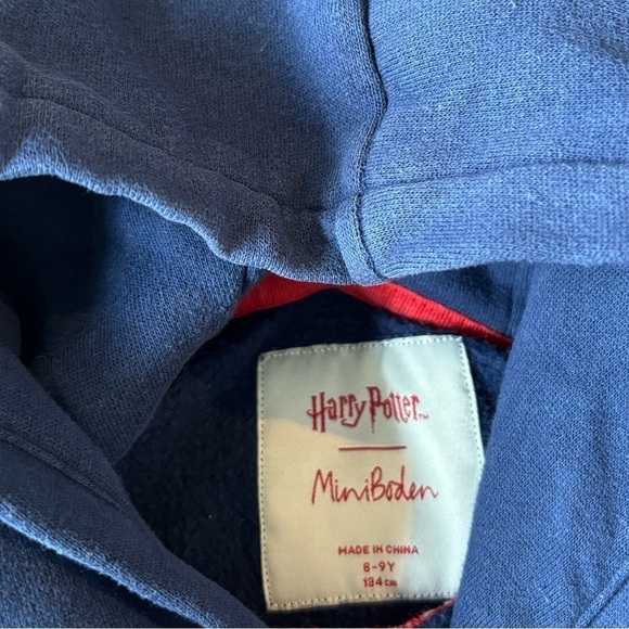 Harry Potter Mini Boden "Potter 07" Hooded pullover Sweatshirt Blue Red.8-9 year - Picture 10 of 16